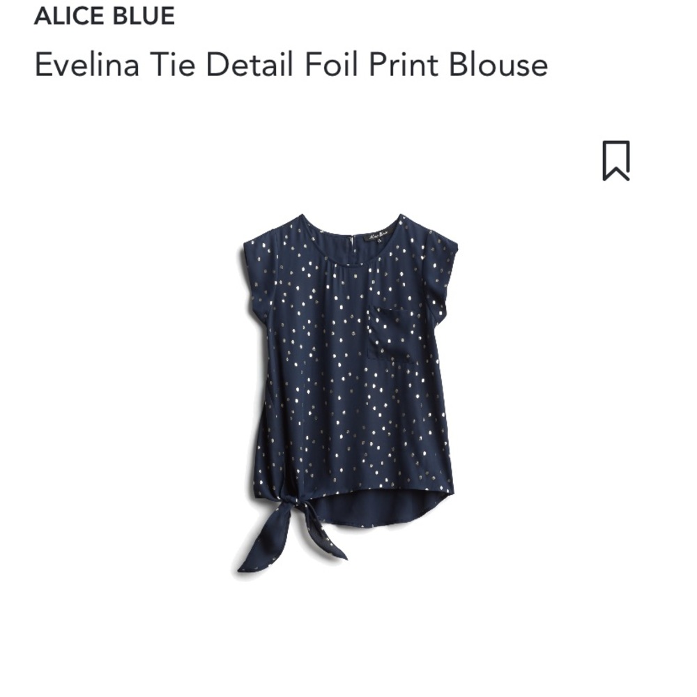 NWT Alice Blue evelina tie blouse